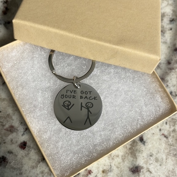 Stainless Steel Bag Charm Keychain “I Got Your Back” Mom to Daughter Gift!! - Picture 3 of 4